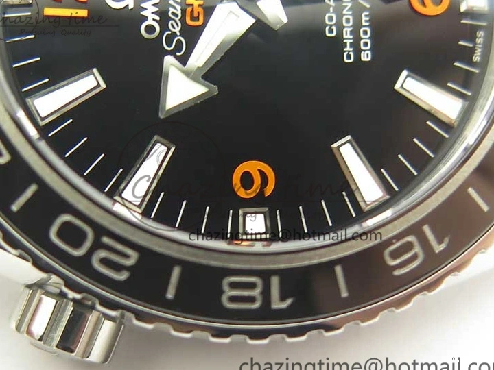 0304 Planet Ocean 600M Co-Axial GMT 43.5mm VSF 1:1 Best Edition Black Dial Orange Markers on SS Bracelet A8605 Super Clone Elegant 8024